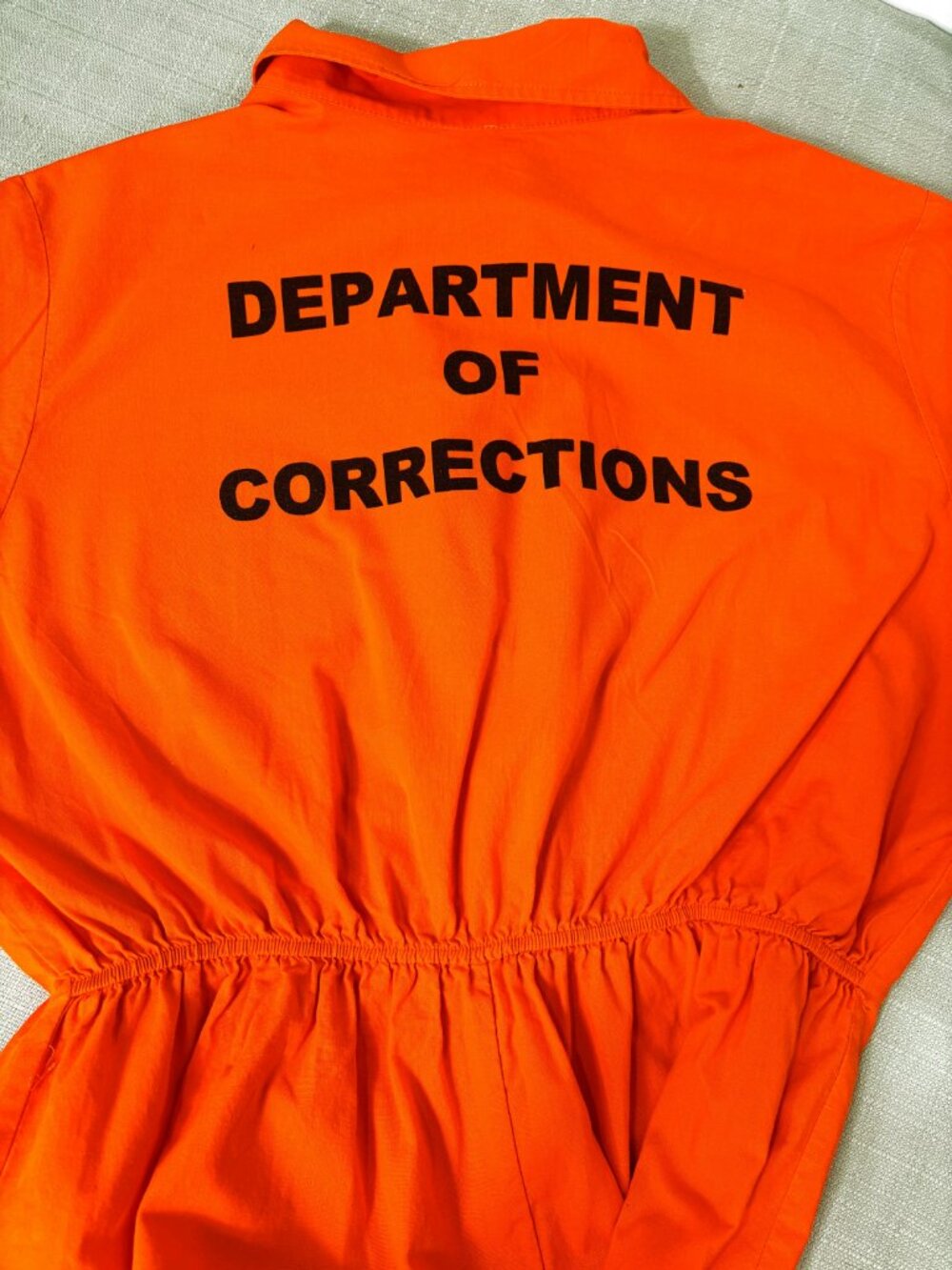 Prisoner Orange Department of Corrections Jumpsuit One Piece Costume